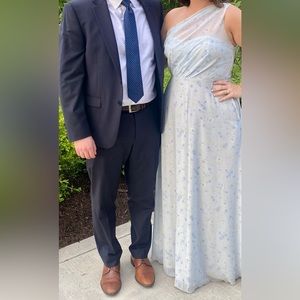 Birdy Grey - Kira Dress - Chiffon Dusty Blue Floral - Size L